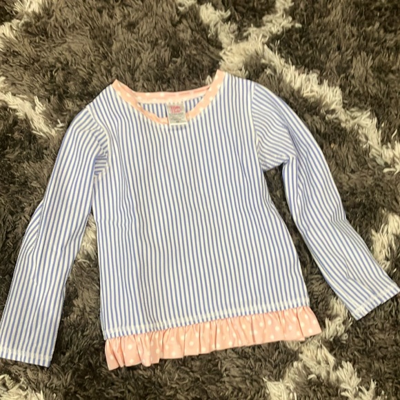 Ruffle Butts Polka Dot Stripe 2 Piece Bathing Suit 4T - Picture 1 of 4